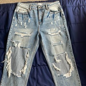 Distressed jeans